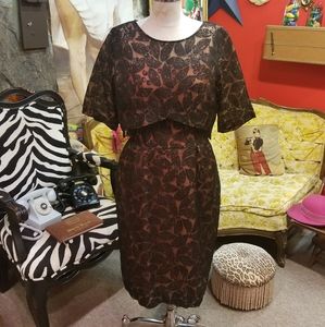 Vintage Brown and orange dress.